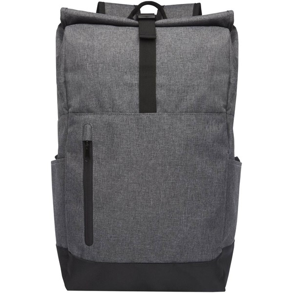 Obrázky: Polyesterový rolovací batoh na notebook, šedý, Obrázek 4
